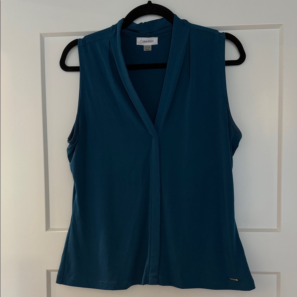Calvin Klein Teal Sleeveless Blouse